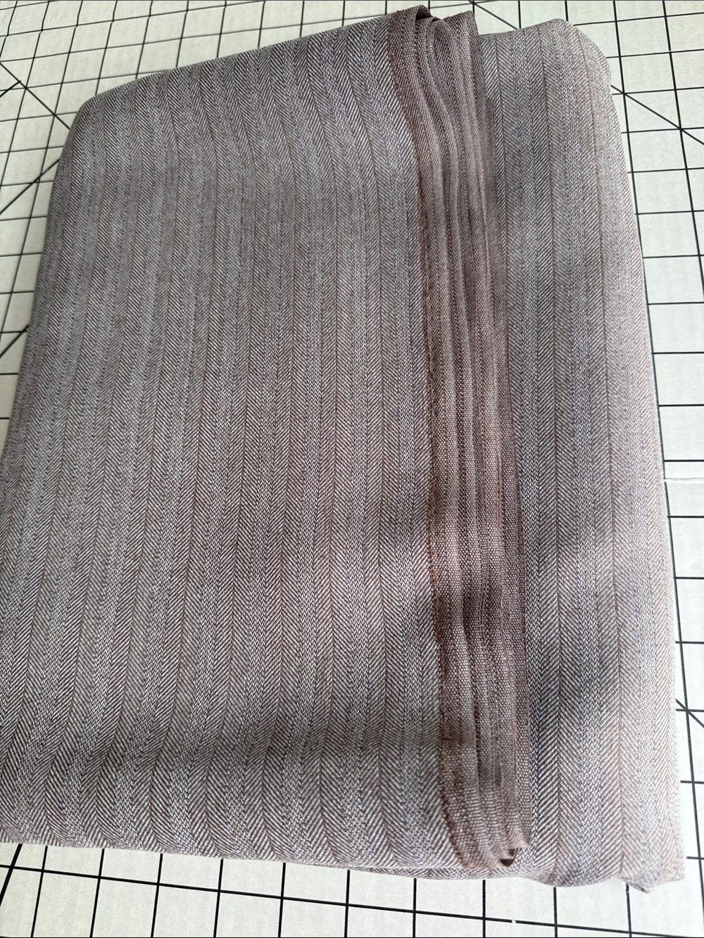 3 Yards Taupe Herringbone Suiting Fabric 58” Wide Drapey Woven Apparel Fabric